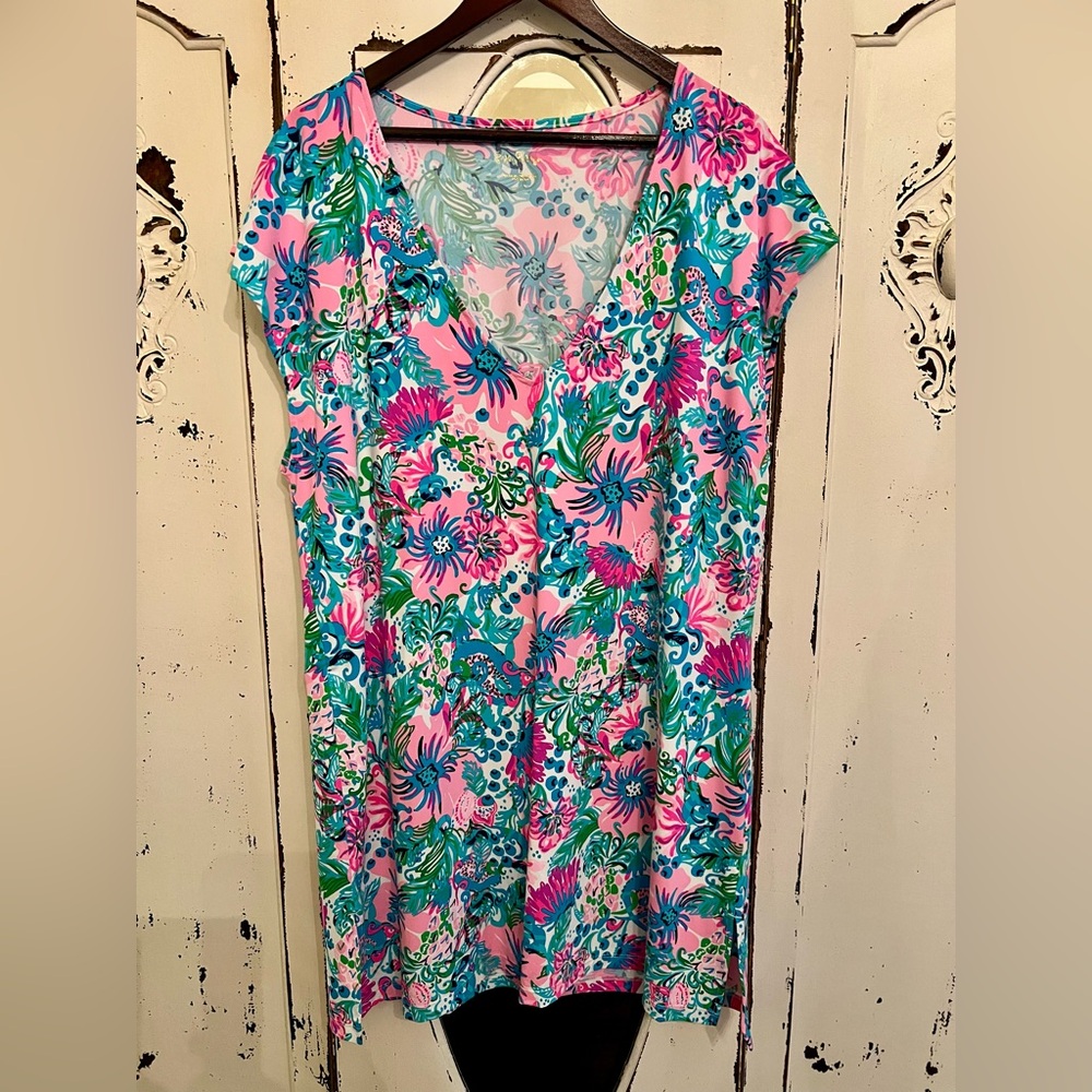 LILLY PULITZER Talli Cover-up In Mandevilla Baby Paradise Petals | L - Picture 2 of 6
